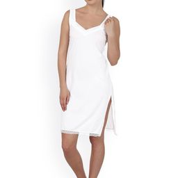 BLAZON Women White Solid Pure Cotton Full Camisole-15