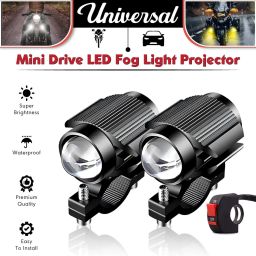Universal Mini Drive LED Fog Light Projector Lamp For Car Bike Accessories Fog Lamp Motorbike, Car, Truck Xenon (12 V, 12 W)-12