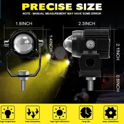 Motorcycle Lights Led Headlights Waterproof Portable Spotlgihts Front Fog light Fog Lamp Car, Motorbike, Truck, Van LED (12 V, 60 W)-image-12