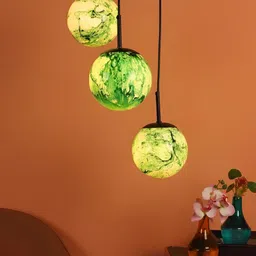 ELIANTE Black Green 3 Pieces Printed Ceiling Lamp-image-15