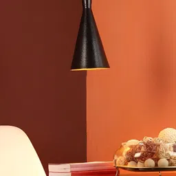 ELIANTE Black Bell Shaped Contemporary Iron Ceiling Lamp With Adjustable Cord-image-27