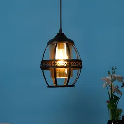 ELIANTE Black Textured Iron Contemporary Ceiling Lamp-26