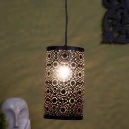 ELIANTE Black Textured Cylinder Shaped Iron Contemporary Ceiling Lamp-29