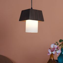 ELIANTE Brown & White Textured Iron Contemporary Cylindical Shaped Ceiling Lamp-19