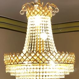 SHRI MAHAL ANTIQUES Gold Toned Jhumar Ceiling Lamp-image-77