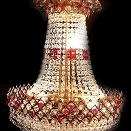 SHRI MAHAL ANTIQUES Gold Toned Crystal Jhumar Ceiling Lamp-image-85