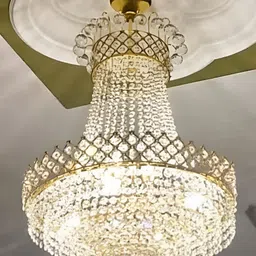 SHRI MAHAL ANTIQUES Gold Toned Jhumar Ceiling Lamp-46