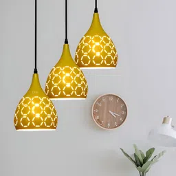 Cruv Yellow Semi Sphere Textured Aluminium Ceiling Lamp-picture-5