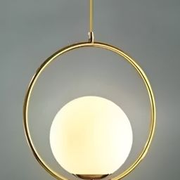 Areezo Gold Toned Glass Spherical Ceiling Lamp-45