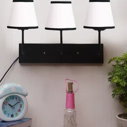 Devansh White & Black Cotton Cluster Wall-Mounted Lamp-18