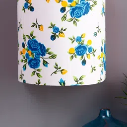 Devansh White & Blue Printed Half Square Wall Mounted Lamp-picture-36