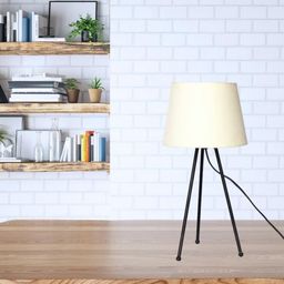 ecofynd White & Black Metal Table Lamp-11
