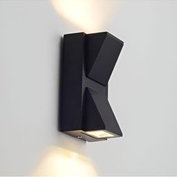 SPARK WORLD Black Contemporary Abstract Shaped Metal Wall Lamp-51