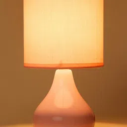 Home Centre Pink Solid Ceramic Table Lamp-17