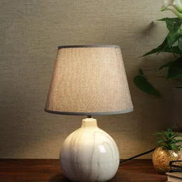 House Of Accessories Grey Textured Ceramic Table Lamp-image-15