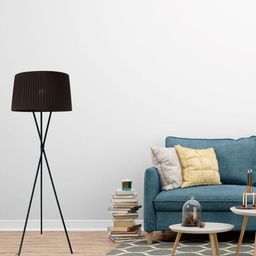 THE STELLAR KRAFT Black & Brown Metal Day's Night Stand Floor Lamp-42