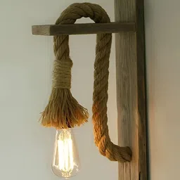 Areezo Brown Wooden Wall Lamp Without Bulb-image-42