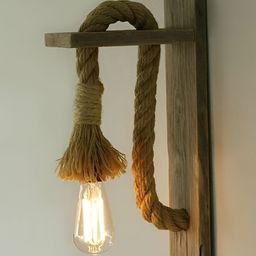 Areezo Brown Abstract Shaped Wooden Wall Lamp-12