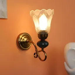 ELIANTE Gold Toned Textured Cylinder Shaped Contemporary Iron Wall Lamp-image-56