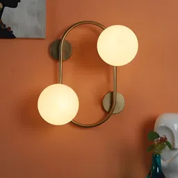 ELIANTE Gold Toned and White Iron Contemporary Spherical Shaped Wall Lamp-image-68