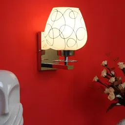 ELIANTE Gold-Toned Iron Printed Wooden Contemporary Abstract Wall Lamp-image-9