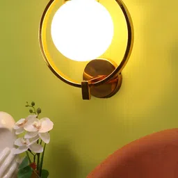ELIANTE Gold-Toned Iron Contemporary Spherical Shaped Wall Lamp-image-83