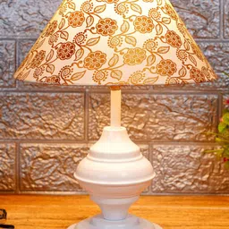 foziq Gold & White Floral Printed Contemporary Table Lamp-image-60