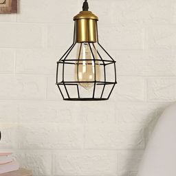 Areezo Black & Gold Toned Textured Abstract Shaped Ceiling Lamp image 2