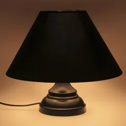 Devansh Black Solid Contemporary Frustum Table Lamp image 3