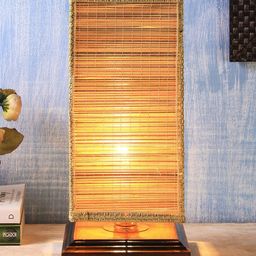Devansh Brown Solid Bamboo Column Lamp image 4