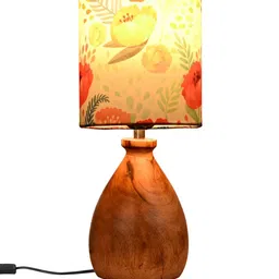 green girgit Red & Brown Printed Table Lamp image 4
