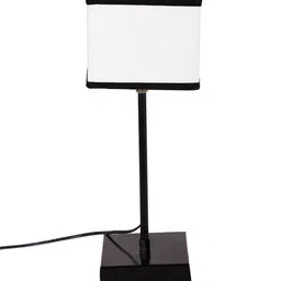 Devansh White & Black Solid Contemporary Buffet Table Lamp with Shade image 5