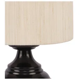 Devansh Cream-Coloured Solid Traditional Cylindrical Table Lamp image 4