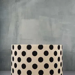 Grated Ginger Black & Off-White Printed Handcrafted Cylindrical Table Lamp-56