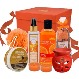 BodyHerbals 7 Pcs Bath & Body Spa Gift Hamper Energising Orange Essentials-55
