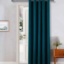 the conversion Teal Velevt Solids 7ft Light Filtering Eyelet Door Curtain-picture-24