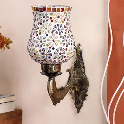 Devansh White Mosaic Glass Antique Wall Lamp-image-73