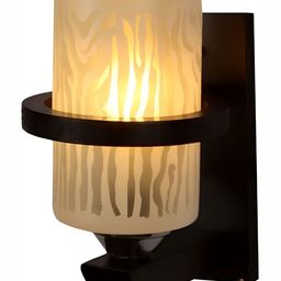 DENICRAAS Brown & White Printed Wooden Contemporary Cylindrical Shaped Wall Lamp-7