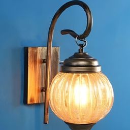 DENICRAAS Gold-Toned Textured Metal Traditional Spherical Shaped Wall Lamp-picture-34