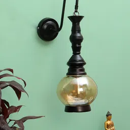 MFD HOME FURNISHING Black Traditional Glass Wall Lamp-picture-13