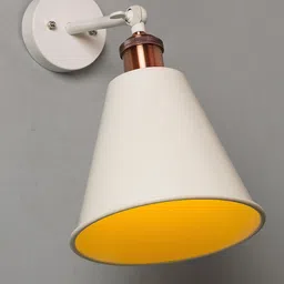 Homesake White Solid Handcrafted Cone Shaped Swing Arm Wall Lamps-image-71
