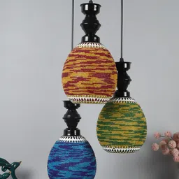 foziq Unisex Black & Blue Textured Ceiling Lamps-image-53