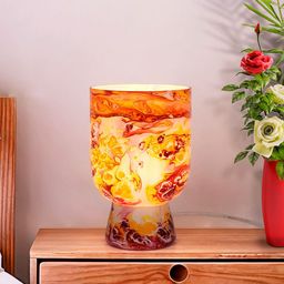 Fos Lighting Red and Yellow  Marble Effect Glass Table Lamp-20