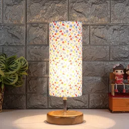 Devansh White & Red Printed Table Lamps-58