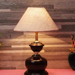 foziq Brown & White Textured Table Lamp-21