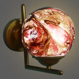 MFD HOME FURNISHING Gold-Toned & Pink Printed Wall Lamps-image-69