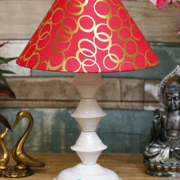 foziq White & Red Printed Table Lamps-28