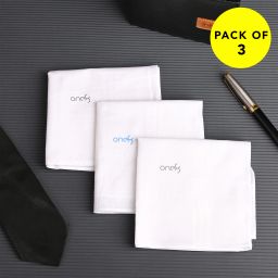 one8 By Virat Kohli Premium Cotton Handkerchiefs For Men | Pack of 3 Hankies ["White"] Handkerchief-image-17