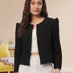 Women Solid Single Breasted Casual Blazer-image-34