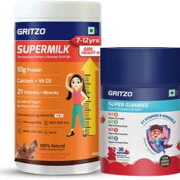 SuperMilk Height+ (7-12y Girls), 10g Protein with Super Gummies-image-83